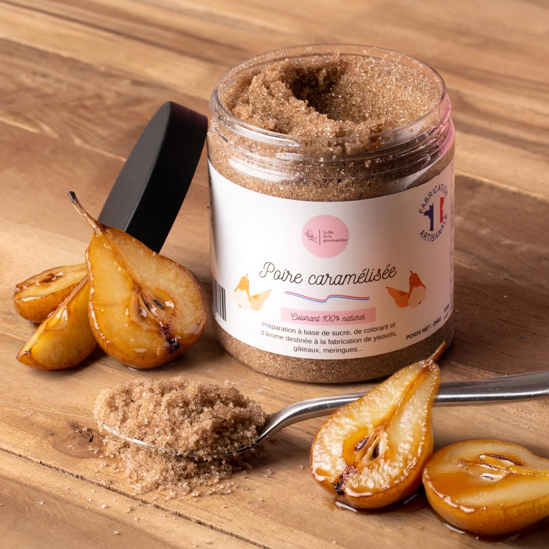 La fée de la gourmandise Sucre Poire Caramélisée pot 250g