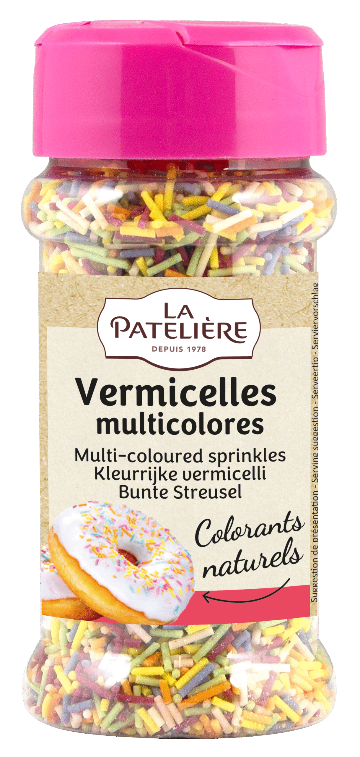 La Patelière Décors et bougies vermicelles multicolores en sucre
