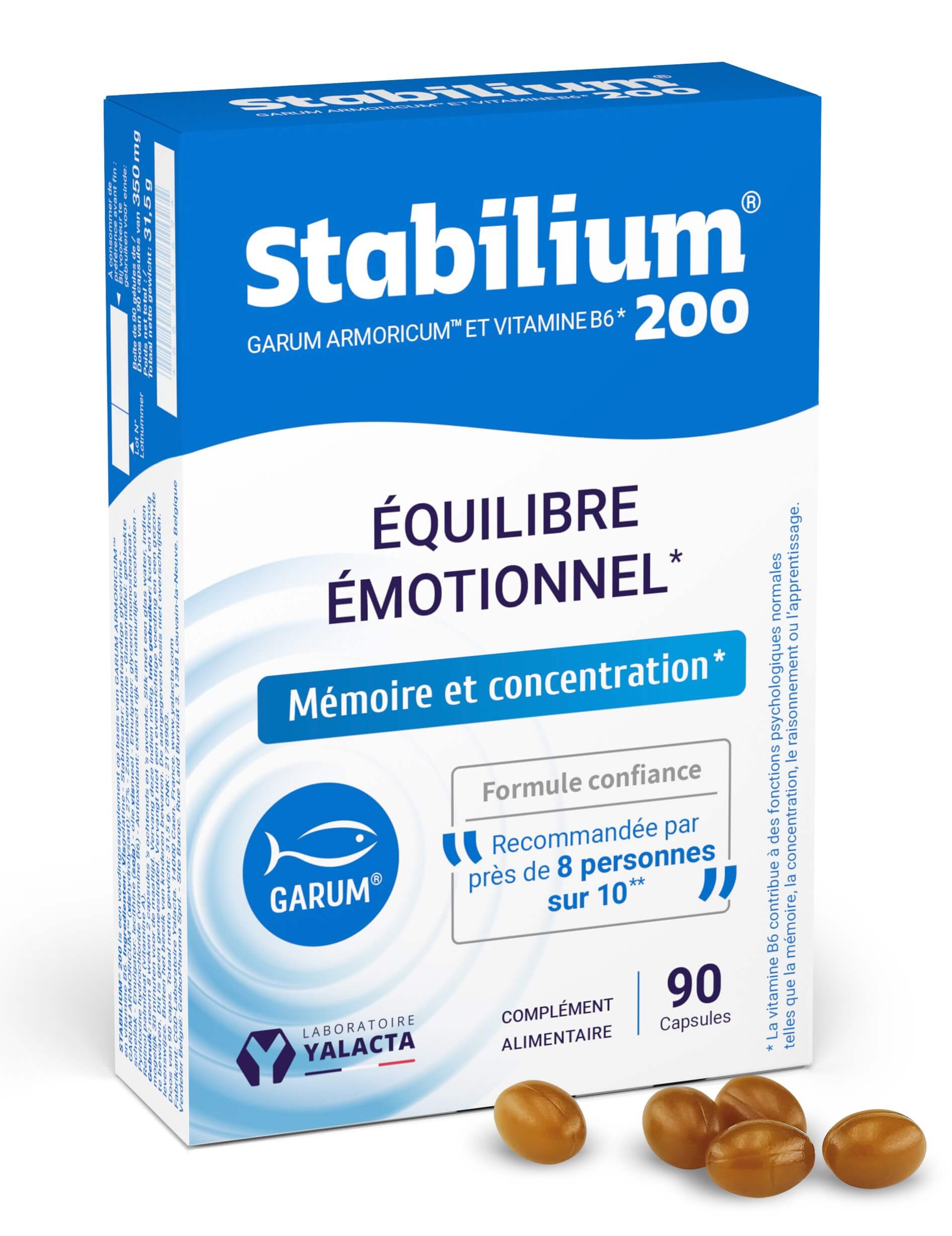 Yalacta Compléments alimentaires STABILIUM 200 mémoire