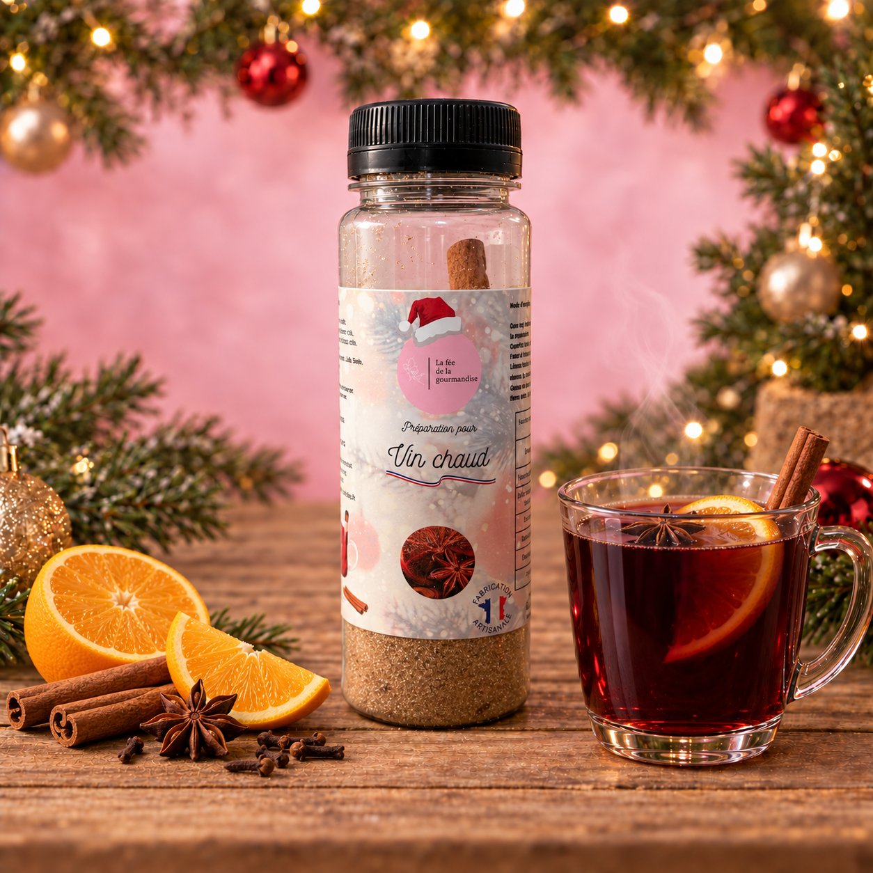 La fée de la gourmandise Vin Chaud préparation sucrée 130 g épices