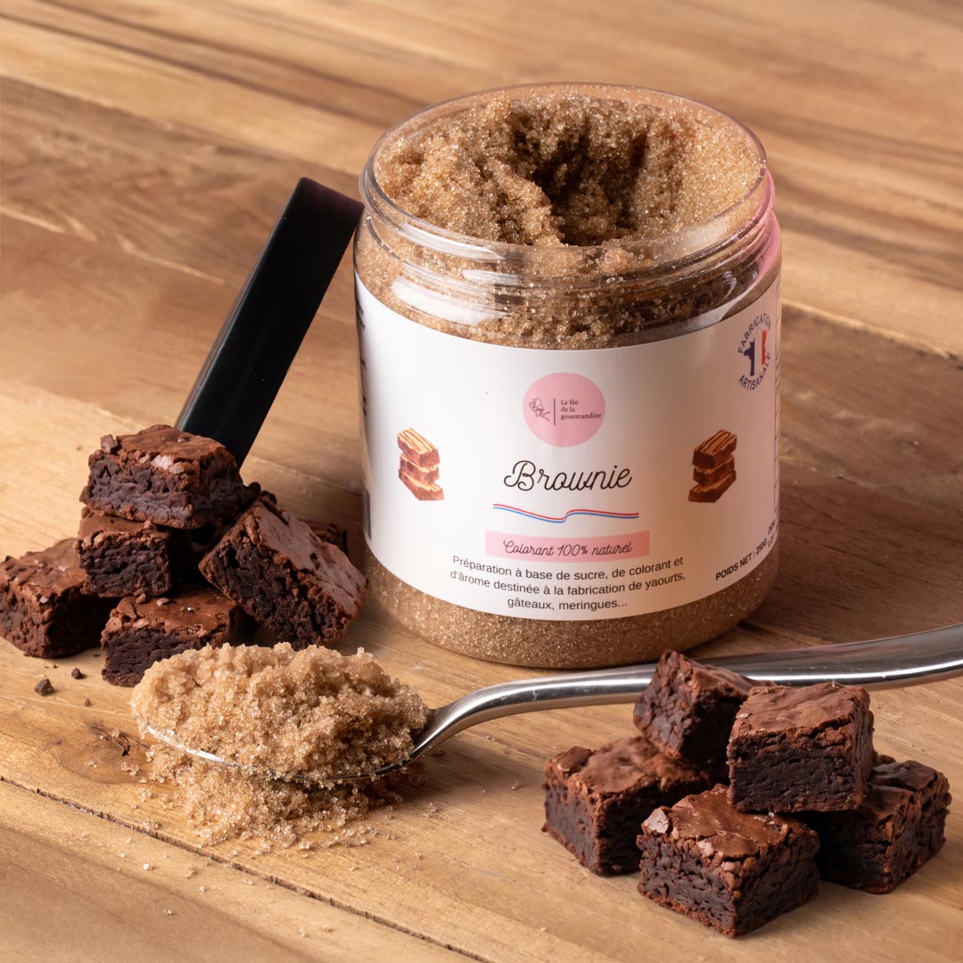 La fée de la gourmandise Sucres aromatisés Brownie sucre Pot 250g