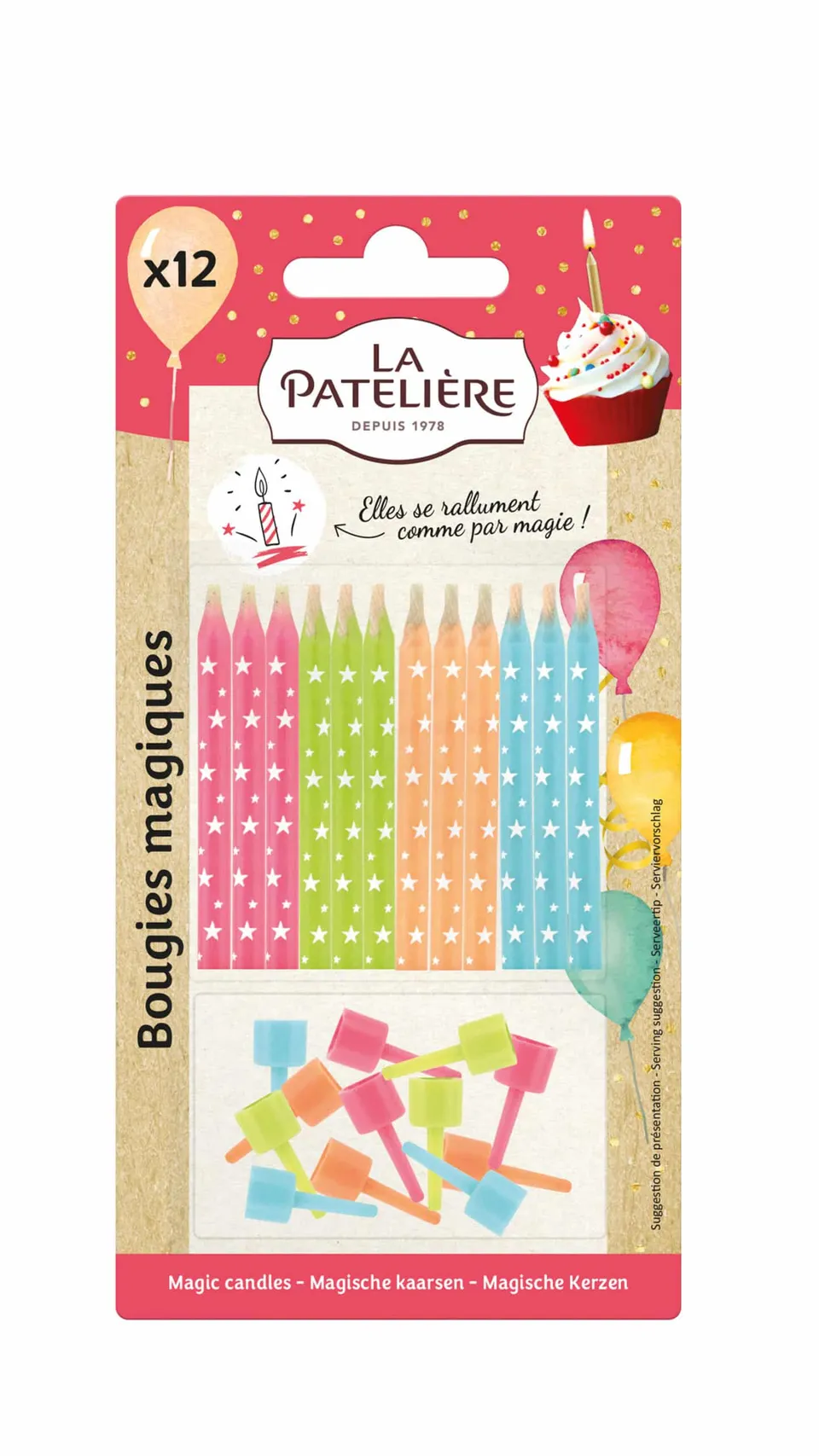 La Patelière Décors et bougies Magic candles x12 rallumage