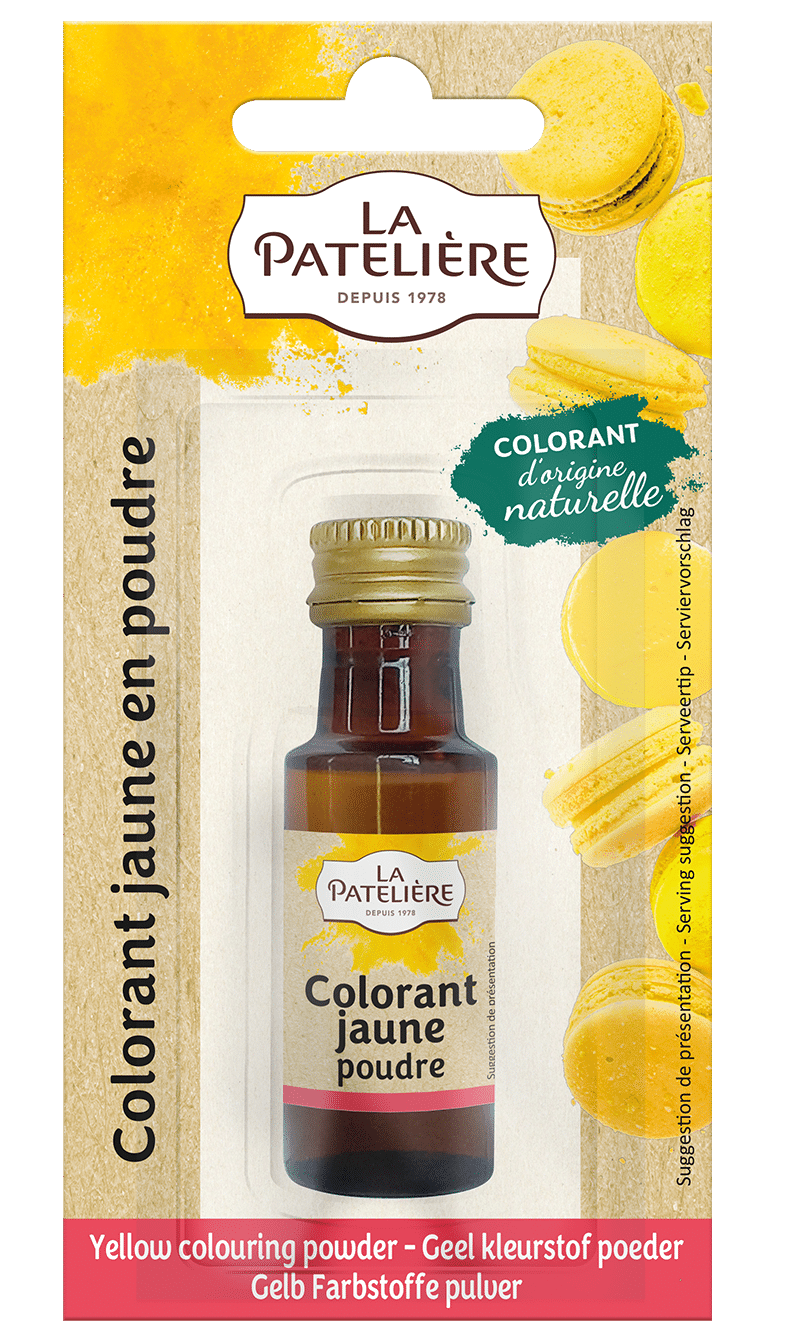 La Patelière Colorant naturel poudre jaune pâtisserie stable cuisson