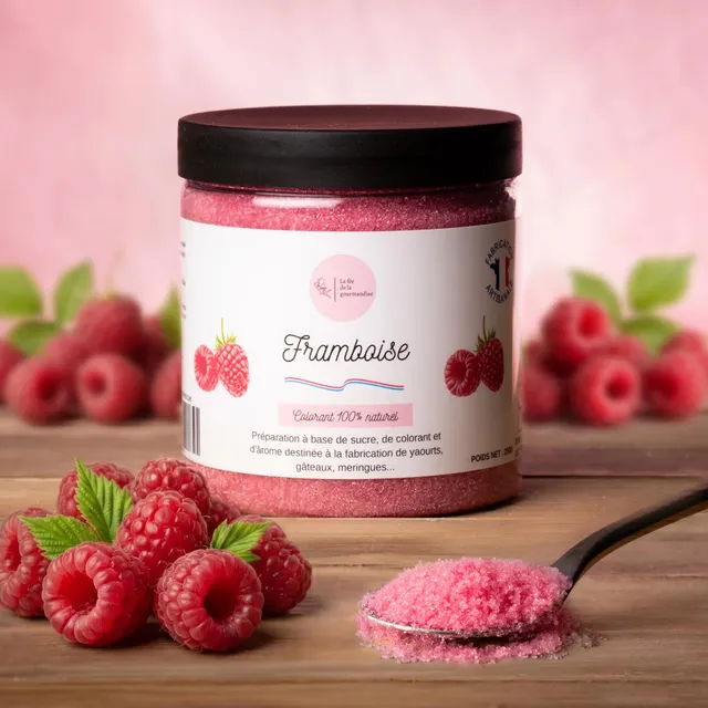 La fée de la gourmandise Sucres aromatisés Framboise sucre pot 250g