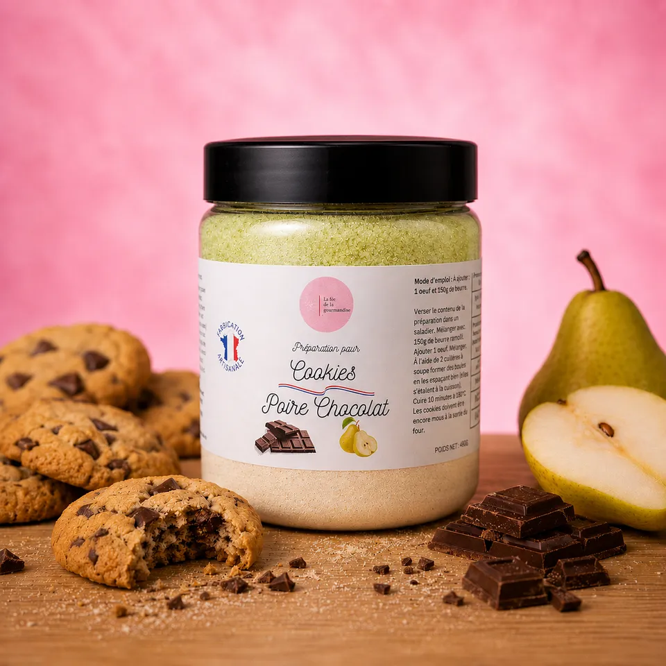 La fée de la gourmandise Préparations sucrées cookies poire chocolat 470 g