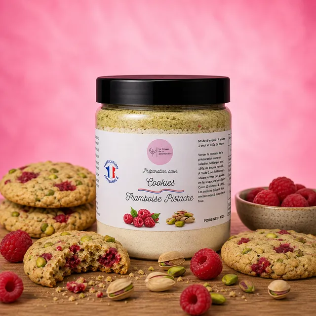 La fée de la gourmandise Cookies framboise pistache 470 g