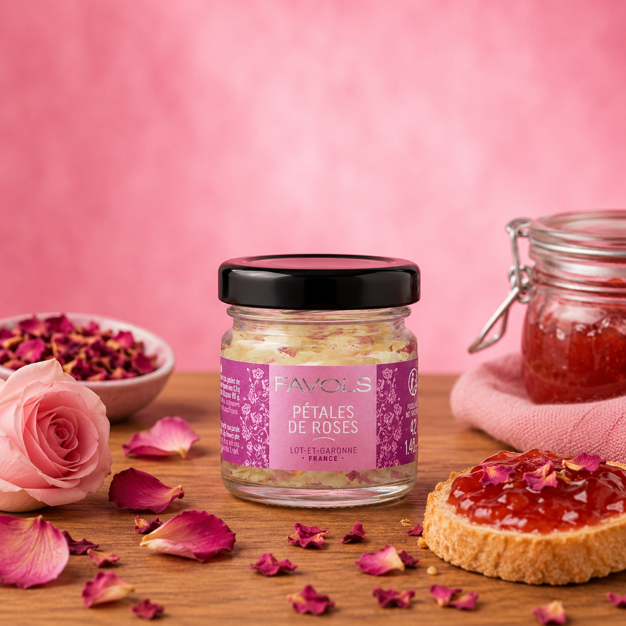 La fée de la gourmandise Confiture pétales de rose 42 g