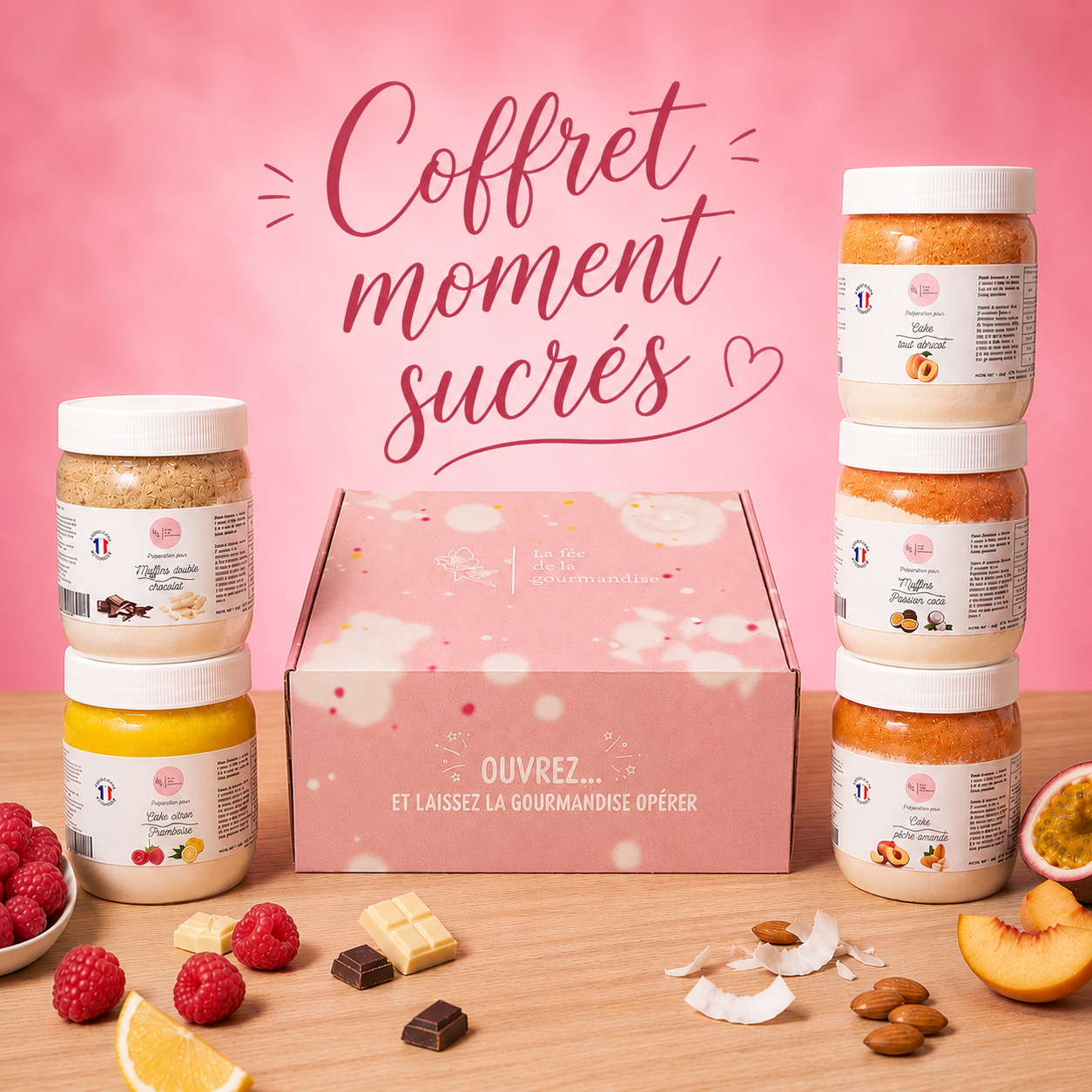 La fée de la gourmandise Coffret moments sucrés coffret pâtisserie 5 cakes