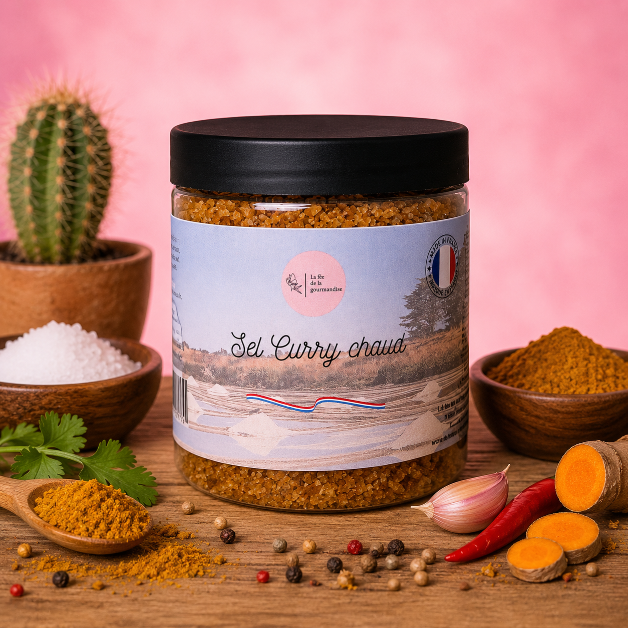 La fée de la gourmandise Sel aromatisé curry chaud assaisonnement