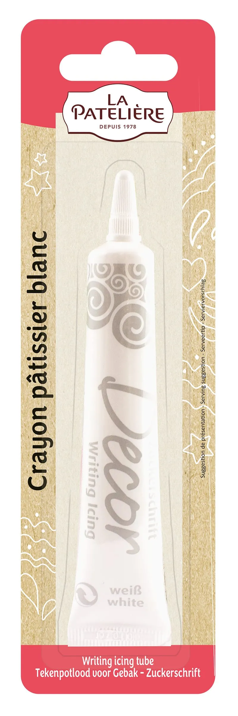 La Patelière Décors et bougies crayon pâtissier blanc pointe fine