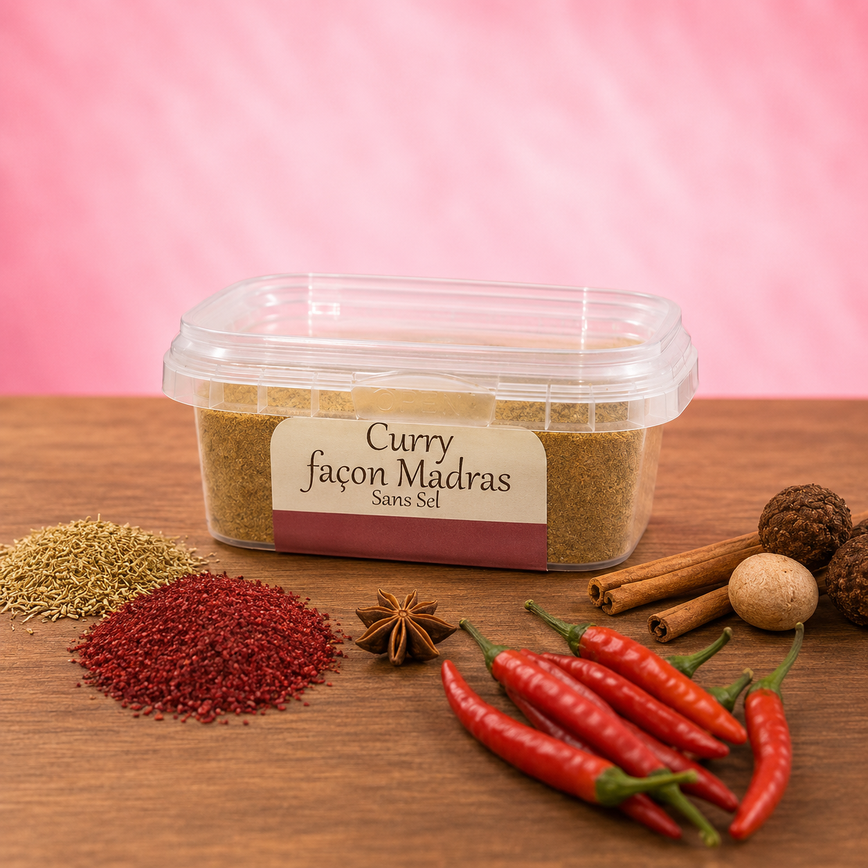 La fée de la gourmandise Curry Madras poudre 80 g doux peu pimenté
