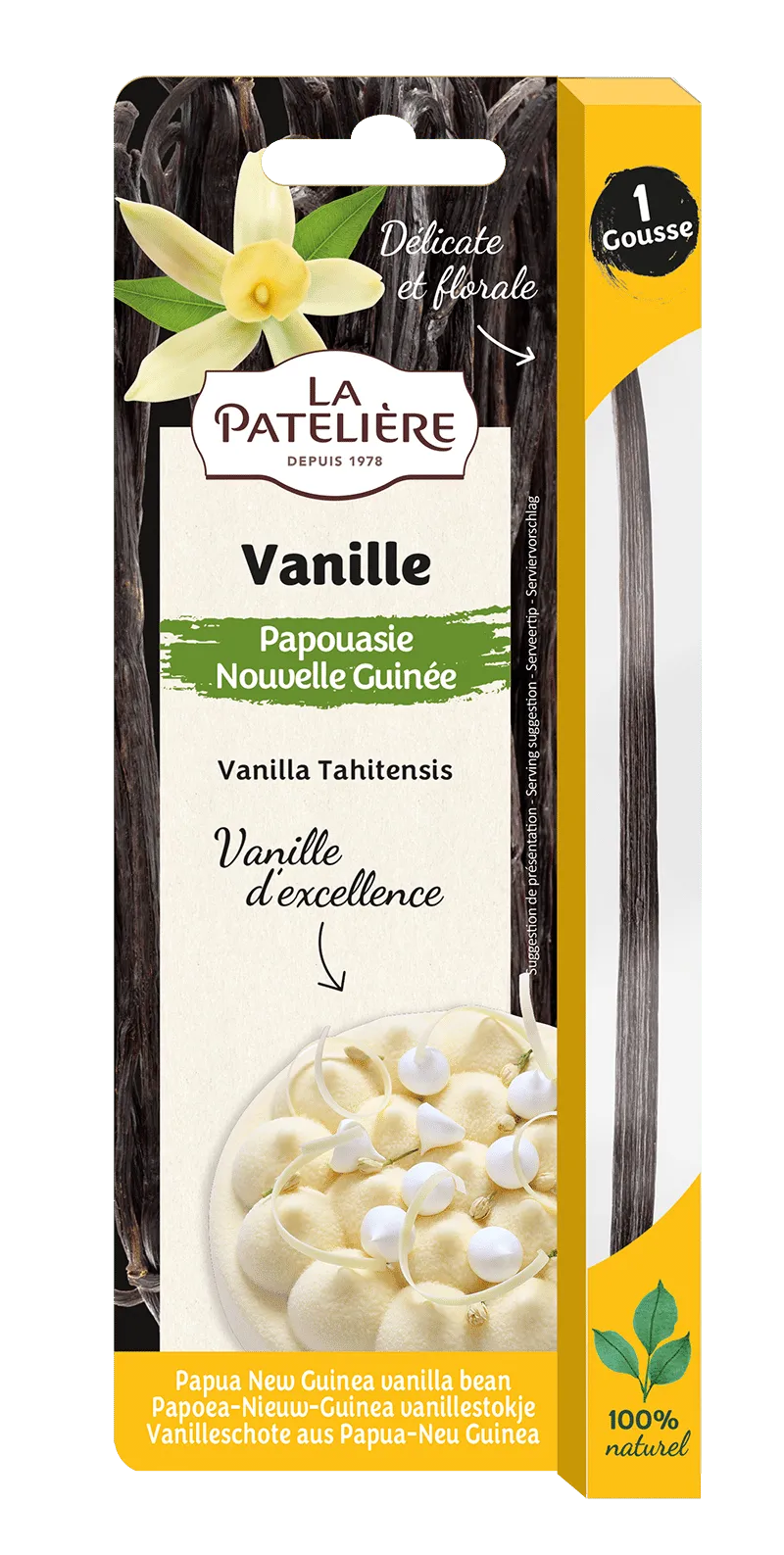 La Patelière Gousse vanille Papouasie pâtisserie parfum floral