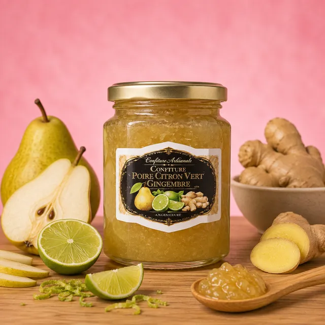 La fée de la gourmandise Confiture poire citron gingembre 300 g