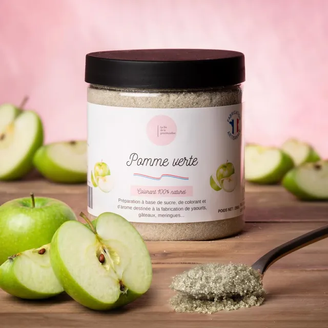 La fée de la gourmandise Sucres aromatisés sucre pomme verte pot 250 g