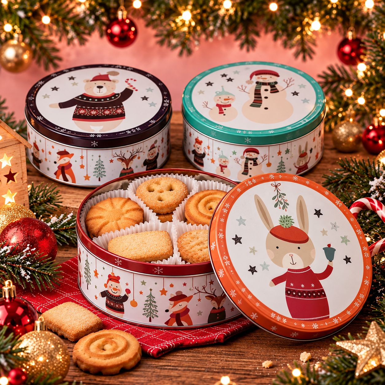 La fée de la gourmandise Coffret Boîte métal Noël modèle aléatoire