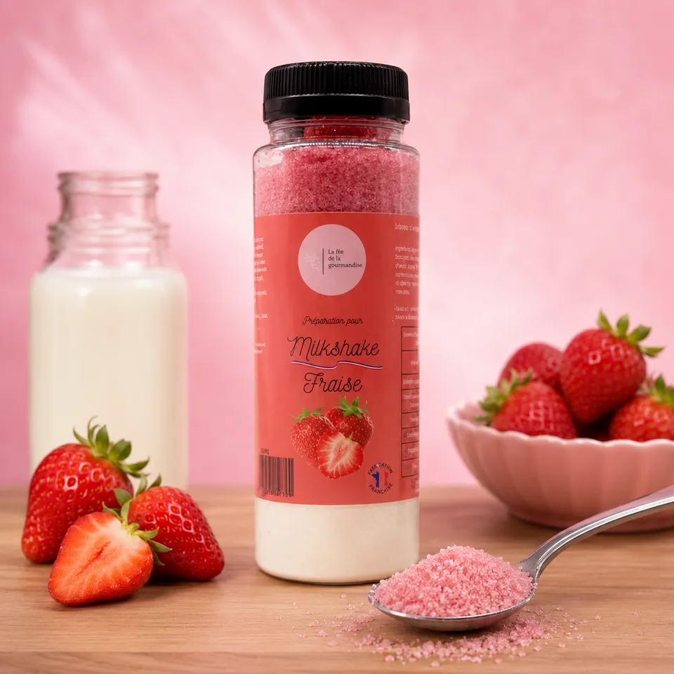 La fée de la gourmandise Milkshake Fraise préparation boisson 125 g