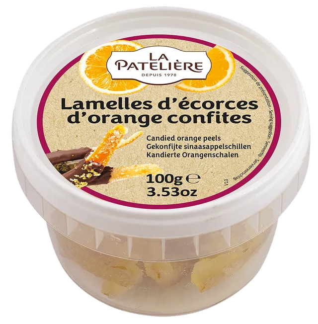 La Patelière Fruits confits Écorces orange confite bâtonnets