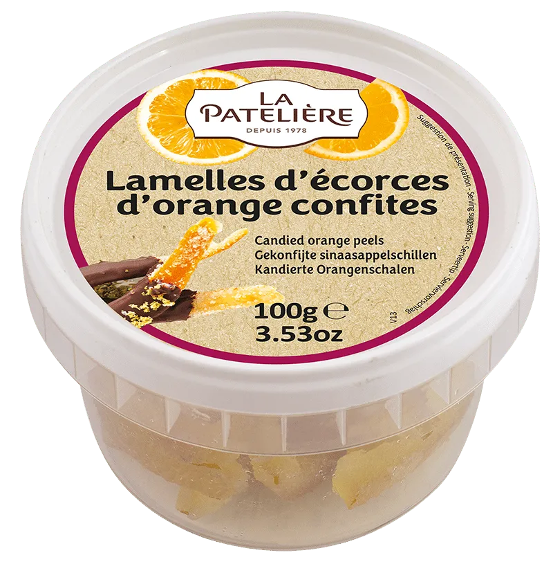 La Patelière Fruits confits Écorces orange confite bâtonnets