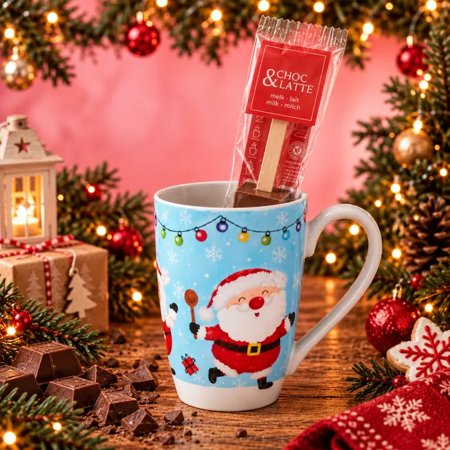 La fée de la gourmandise Tasse Père Noël cuillère chocolat 30g