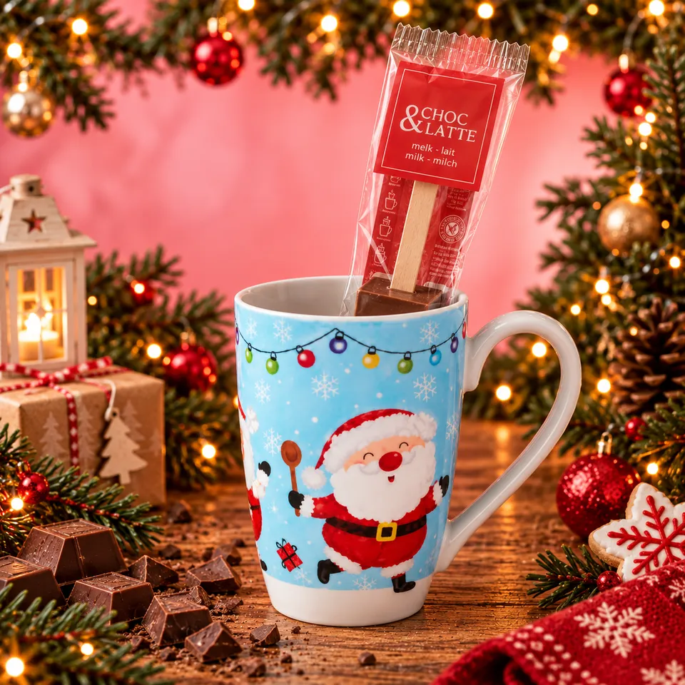 La fée de la gourmandise Tasse Père Noël cuillère chocolat 30g