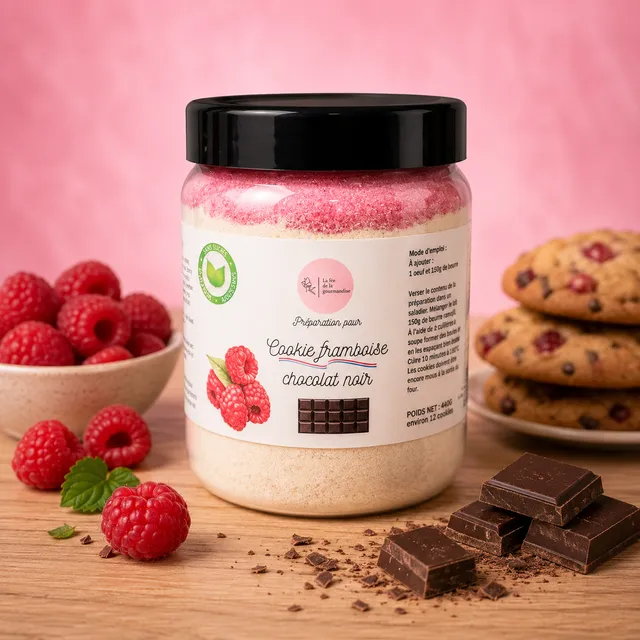 La fée de la gourmandise Cookie Framboise chocolat noir sans sucre