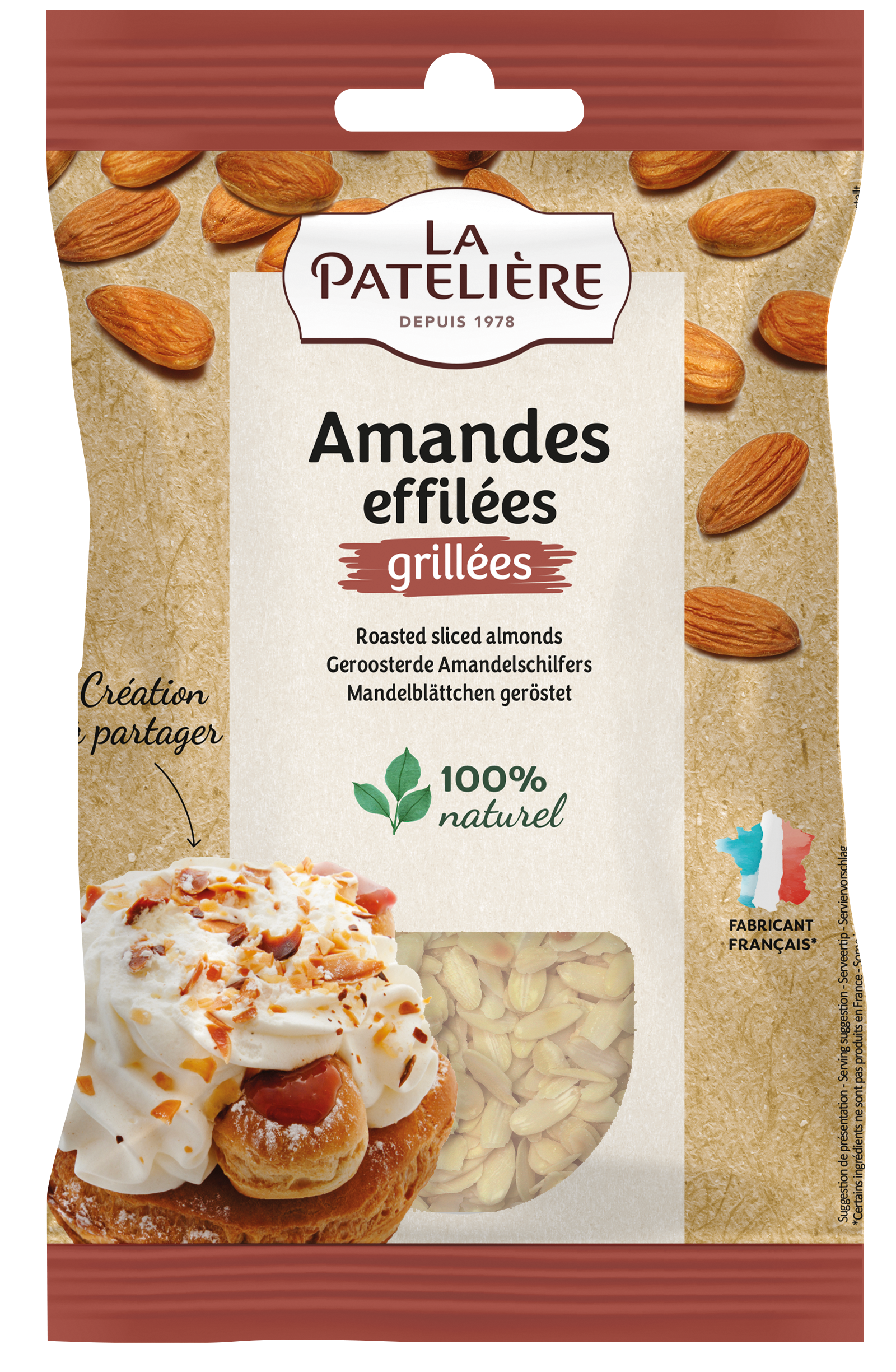 La Patelière Amandes effilées grillées fruits secs croquant