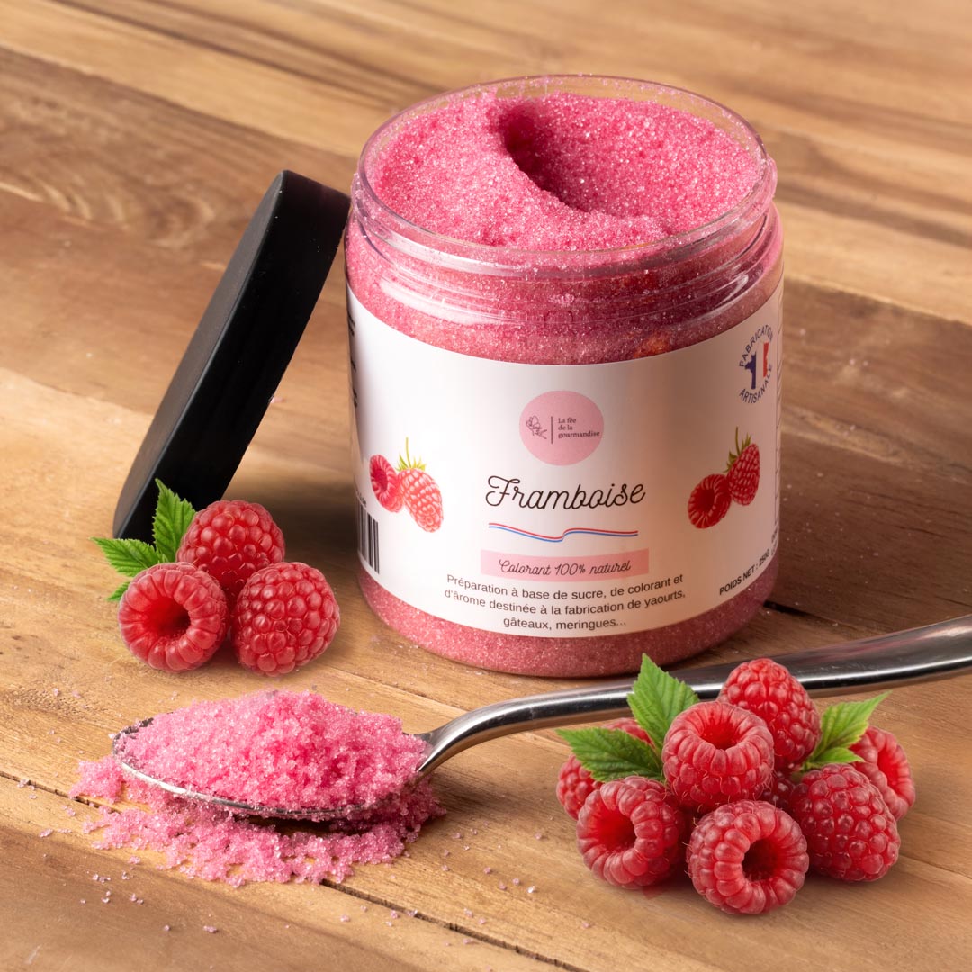 La fée de la gourmandise Sucres aromatisés Framboise sucre pot 250g