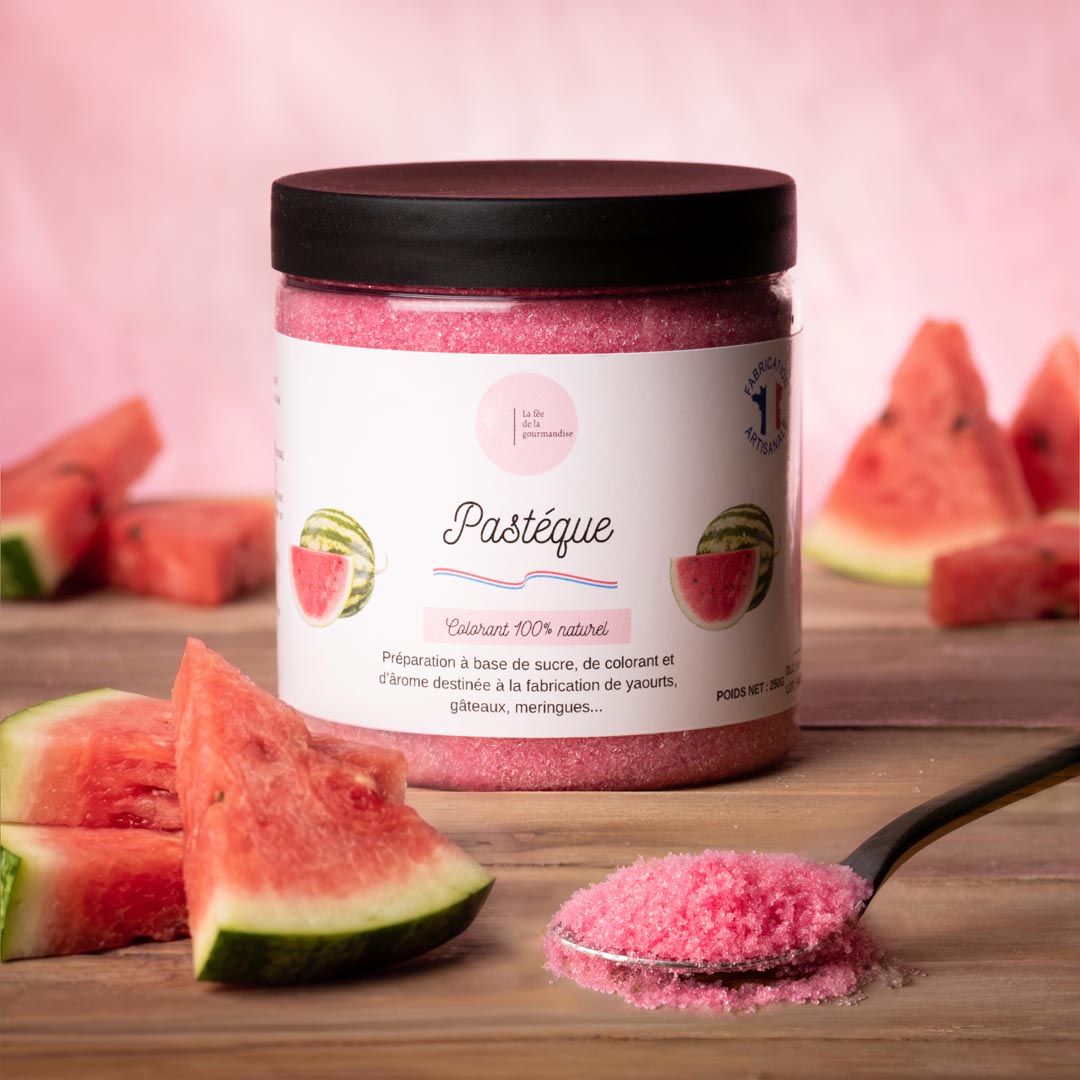 La fée de la gourmandise Pastèque sucre aromatisé pot 250g