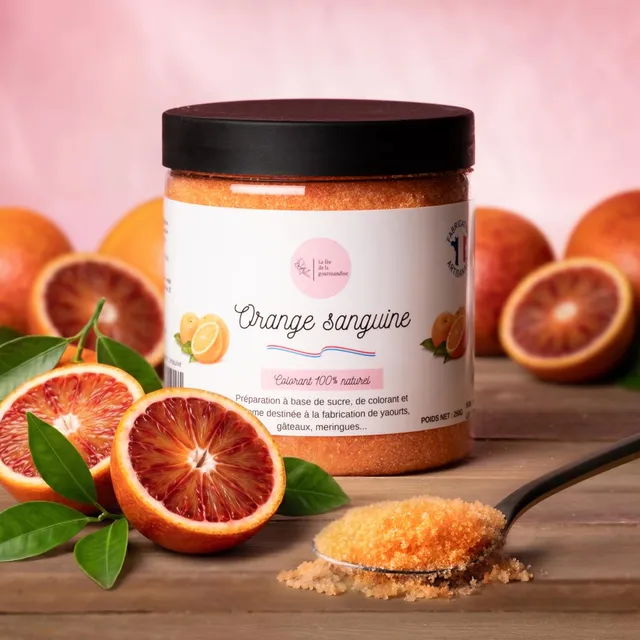 La fée de la gourmandise orange sanguine sucre aromatisé pot 250g