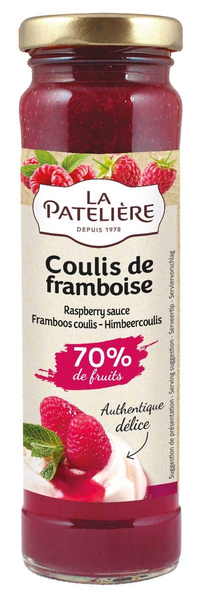 La Patelière coulis de framboise 70% de fruits dessert