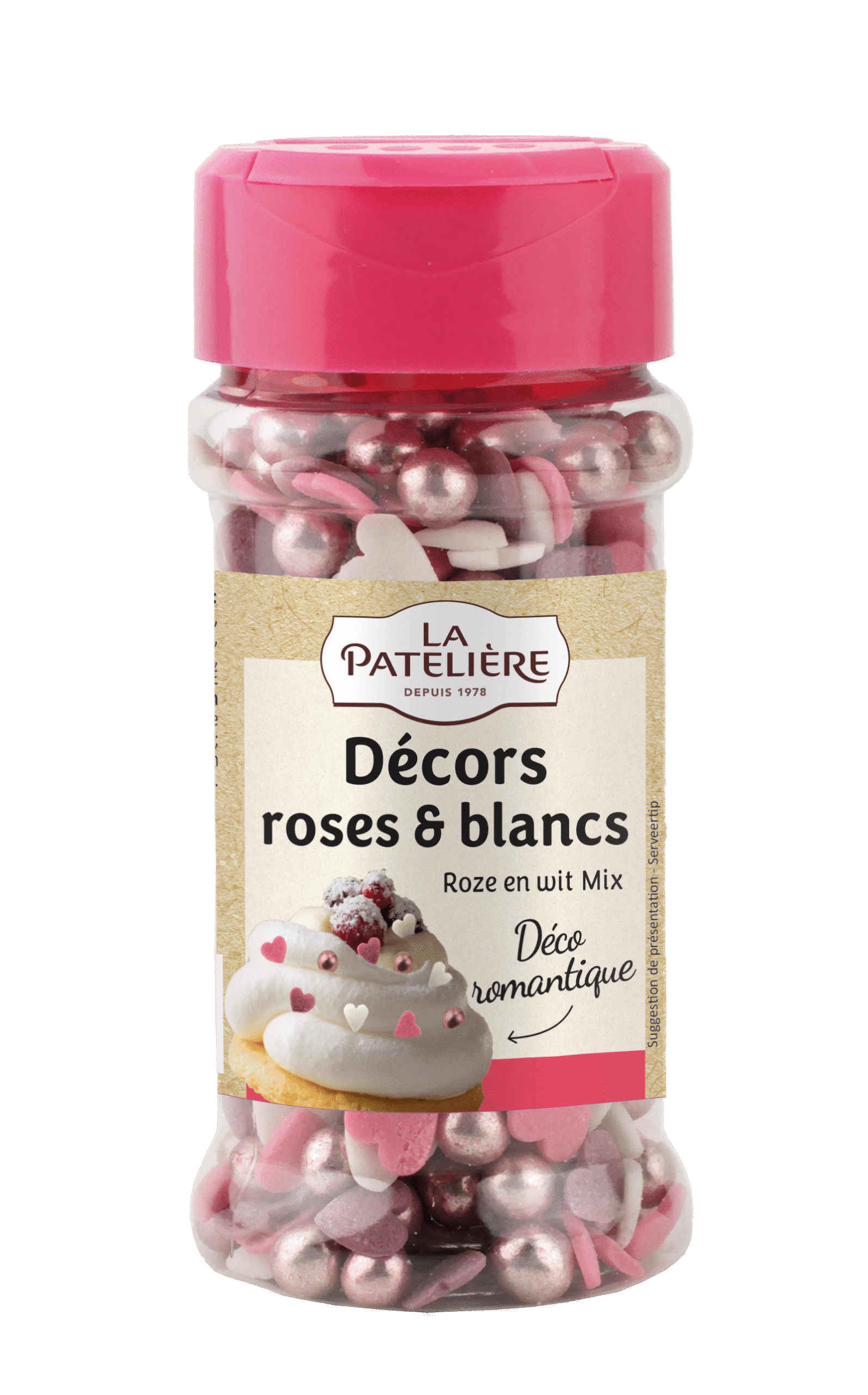La Patelière Décors et bougies Mix sprinkles rose blanc