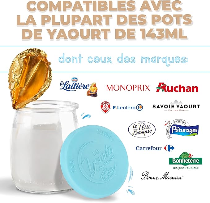 La fée de la gourmandise Lot 30 couvercles pots yaourt hermétiques + feutre
