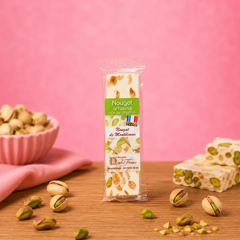 La fée de la gourmandise Nougats Pistache nougat 50g miel