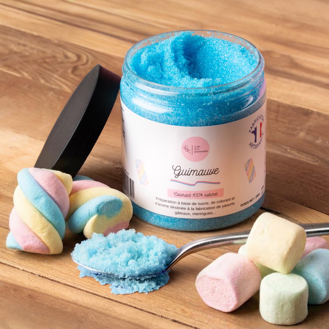 La fée de la gourmandise guimauve sucre aromatisé pot 250g