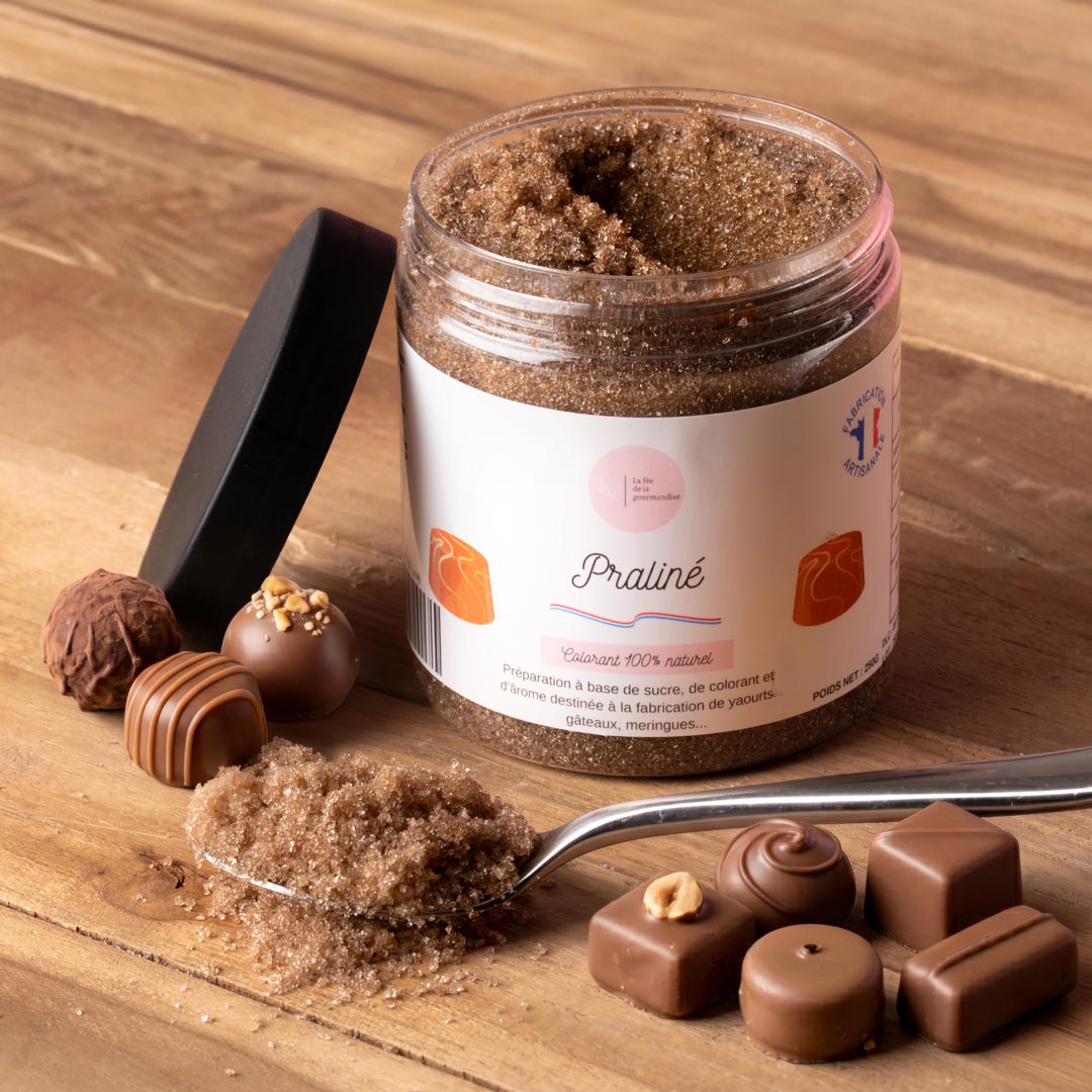 La fée de la gourmandise Sucres aromatisés sucre praliné pot 250 g