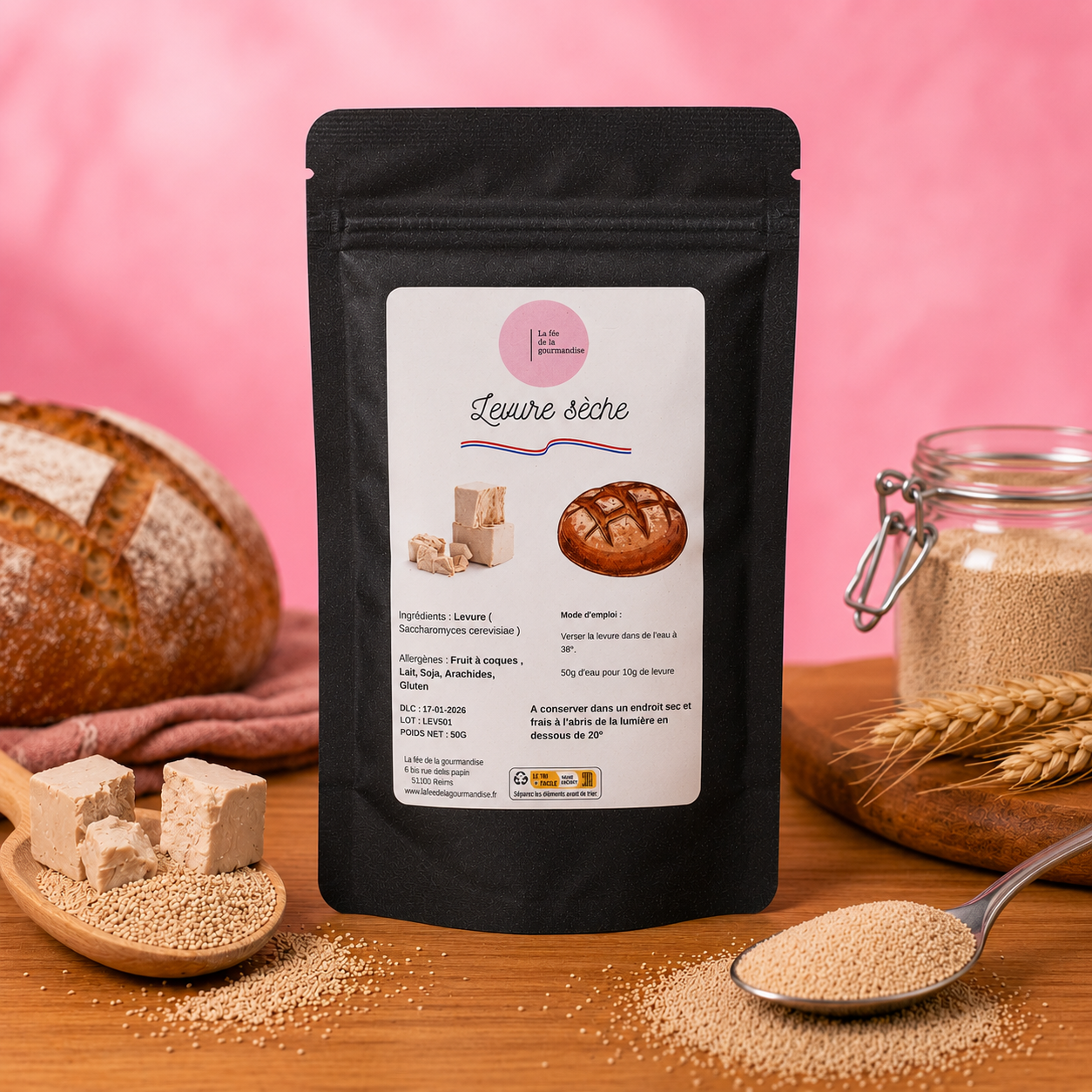 La fée de la gourmandise levure boulangère séchée 50 g pain