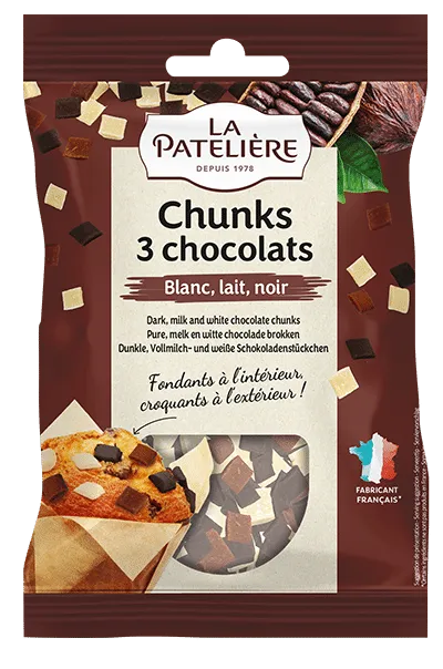 La Patelière Chocolats chunks noir lait blanc