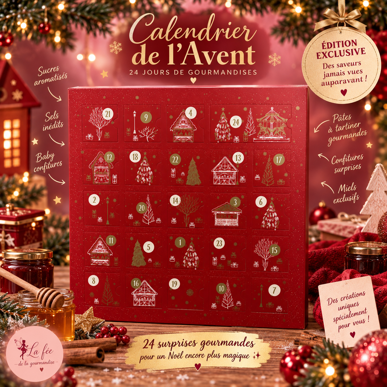 La fée de la gourmandise Coffret Calendrier de l'Avent sucres