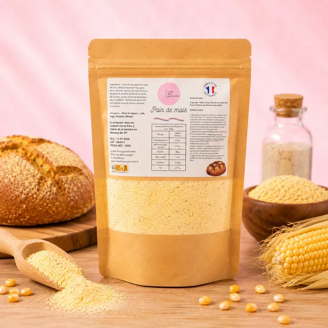 La fée de la gourmandise pain au maïs préparation pain graines tournesol