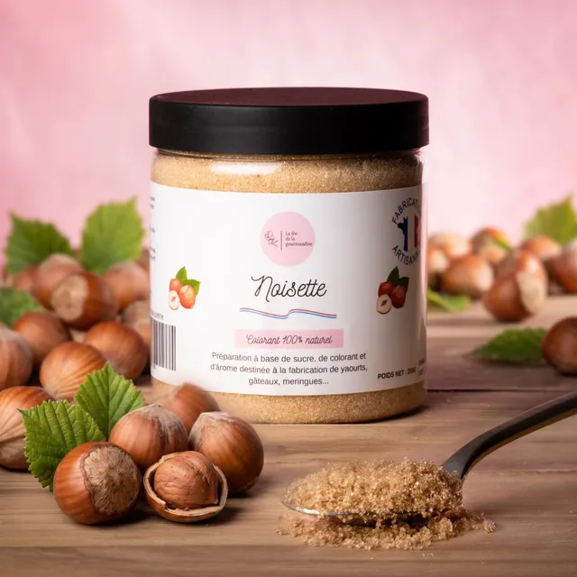 La fée de la gourmandise Sucres aromatisés Noisette sucre pot 250 g