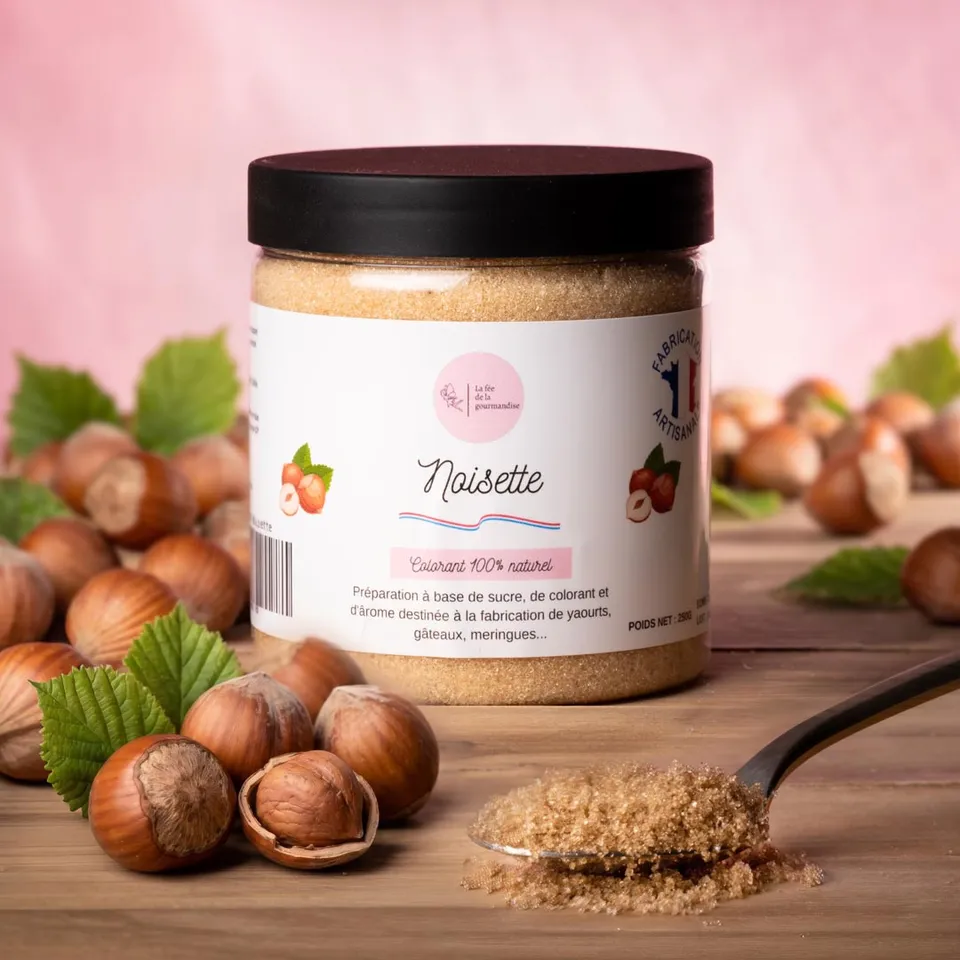 La fée de la gourmandise Sucres aromatisés Noisette sucre pot 250 g