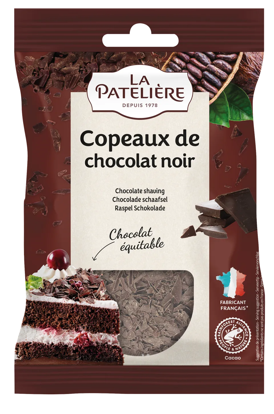 La Patelière Chocolats Copeaux de chocolat prêts à l'emploi