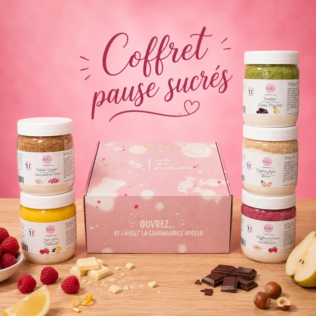 La fée de la gourmandise Coffret Pause Sucrée 5 préparations