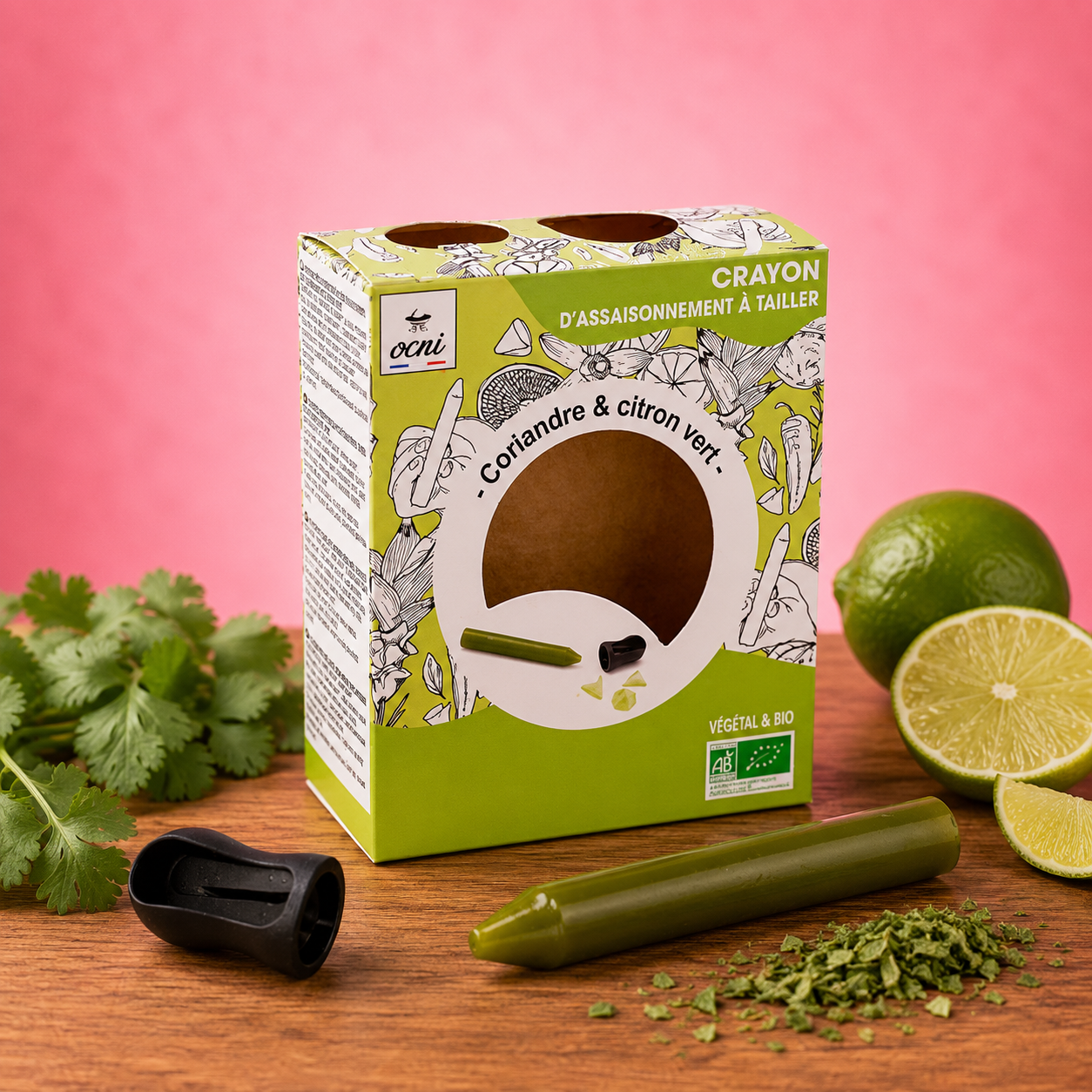 La fée de la gourmandise Crayon coriandre citron vert bio coffret