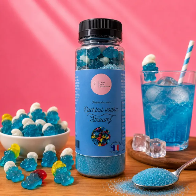 La fée de la gourmandise Cocktail Vodka Stroumf préparation cocktail