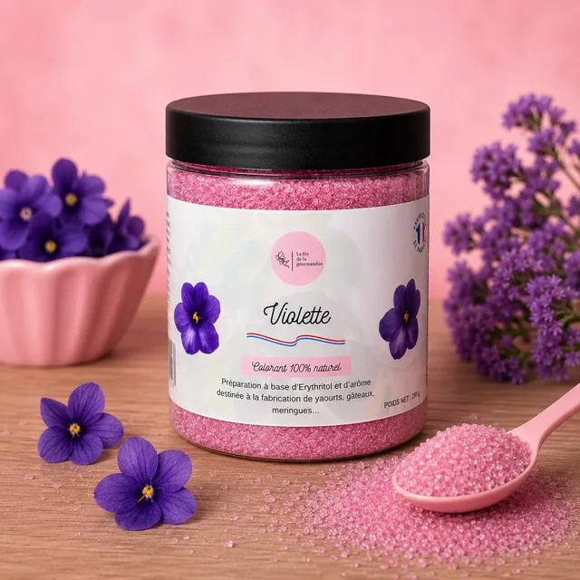 La fée de la gourmandise Érythritol Violette 250G sans sucre floral