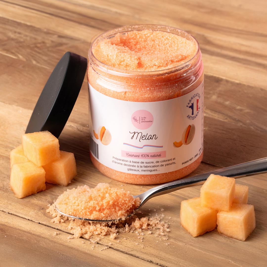 La fée de la gourmandise Sucres aromatisés Melon sucre pot 250 g