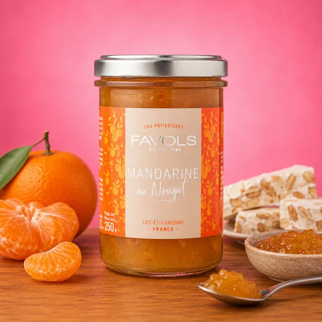 La fée de la gourmandise Confiture mandarine nougat confiture 250g
