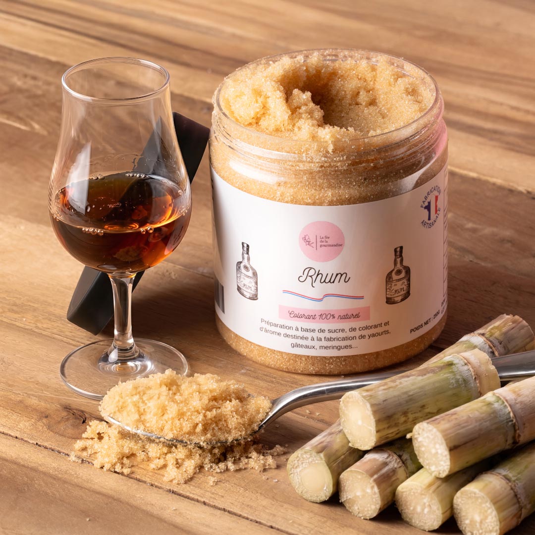 La fée de la gourmandise Sucre aromatisé rhum pot 250g pâtisserie