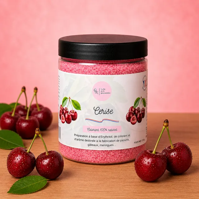 La fée de la gourmandise Érythritol Cerise 250g sans sucre